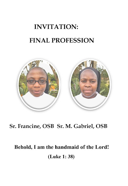 the invitation for final profession of Nairobi 2